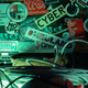 A laptop is standing on a table during the Chaos Communication Congress, an annual hacker conference held in Germany.